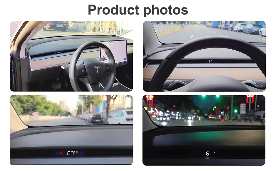Tesla Heads up Display Mini Digital Speedometer with LCD, Displays Speed, Gear, Electricity, etc. Tobysouq