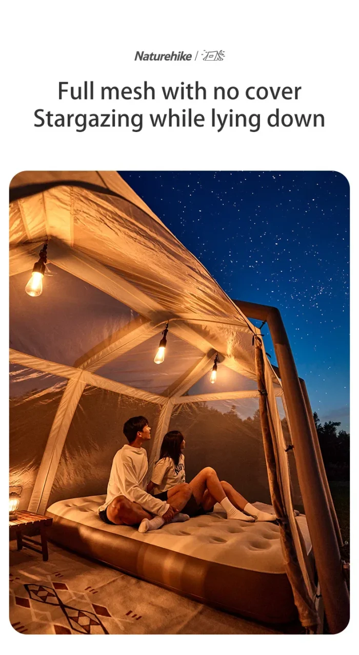 Toby's Inflatable Tent 04 Camping Tent with Pump 4-6 Person Glamping Tents Luxury Cabin Tent with Mesh Windows Doors, Rechargeable Battery For Inflation - Image 2