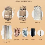 Toby's Inflatable Tent 04 Camping Tent with Pump 4-6 Person Glamping Tents Luxury Cabin Tent with Mesh Windows Doors, Rechargeable Battery For Inflation - Image 12