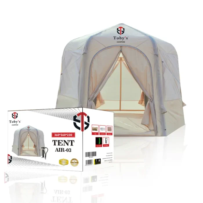 Tobys Inflatable Tent 03 Camping Tent with Pump, 4-6 Person Glamping Tents, Easy Setup 4 Season Waterproof Outdoor Oxford Tent - Image 9