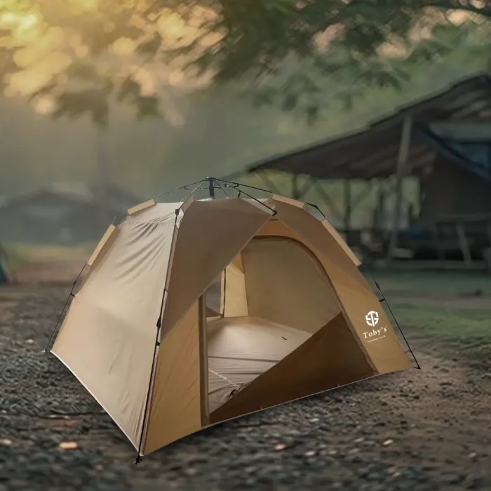 Tobys New Camping Tent 4 Person Automatic Pop Up Tent Outdoor Tent Beach Tent Windproof Rainproof Sunscreen Without Window - Image 4