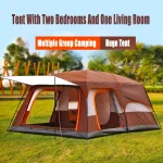 Toby’s New 6-8 Person Double Layer Outdoor Camping Tent, A Bedroom And A Living Room, Family Cabin (Brown) - Image 3