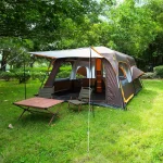 Toby’s New 6-8 Person Double Layer Outdoor Camping Tent, A Bedroom And A Living Room, Family Cabin (Brown) - Image 4