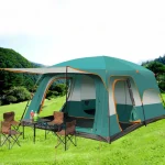 Toby’s New 8-12 Person Double Layer Outdoor Camping Tent, A Bedroom And A Living Room, Family Cabin (Green)