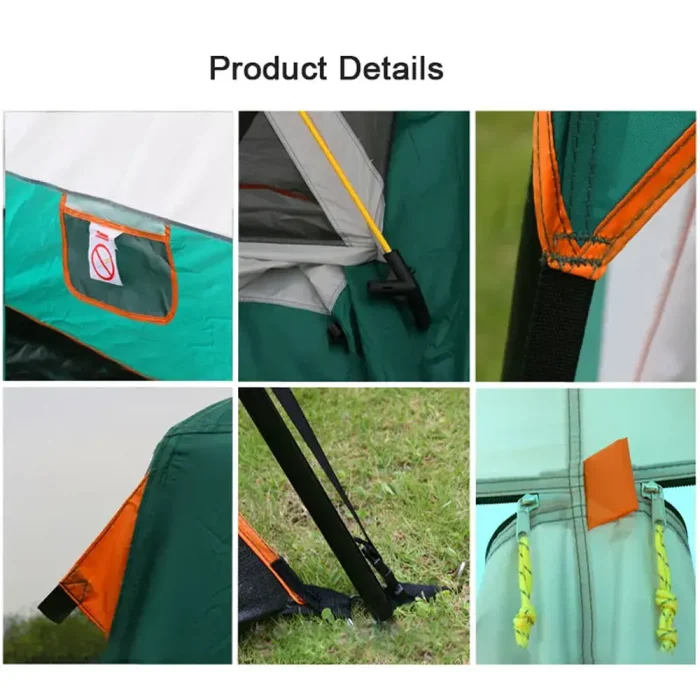 Toby&rsquo;s New 8-12 Person Double Layer Outdoor Camping Tent, A Bedroom And A Living Room, Family Cabin (Green) - Image 3