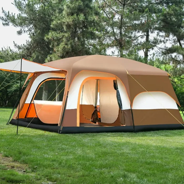 Tobys New 4-6 Person Double Layer Outdoor Camping Tent, A Bedroom And A Living Room, Family Cabin (Khaki) - Image 3