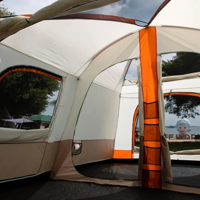 Tobys New 6-8 Person Double Layer Outdoor Camping Tent, A Bedroom And A Living Room, Family Cabin (Khaki) - Image 6