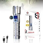 Toby&rsquo;s TORCH-85 High Lumen Tactical Flashlight with LED Light Power Display Screen USB-C Charging and Rugged Metallic Body