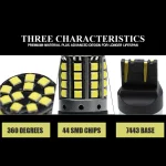 Tobys Super Bright Low Power 7443 44SMD LED Bulbs with 3030 Chip replacement for Back Up Reverse Brake Lights (White) - Image 4