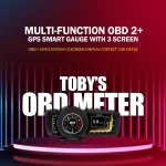 Tobys New A600 Car HUD Head Up Display with OBD2 + GPS Dual System Digital Speedometer with 3 LCD Screens - Image 2