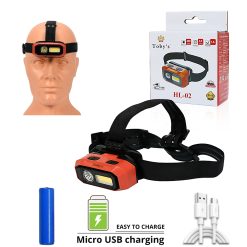 Tobys HL-02 LED Head Torch COB Headlamp Headlight Running Head Torch LED Super Bright  Rechargeable DIY Head Lamp