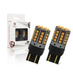 Tobys Super Bright Low Power 7443 44SMD LED Bulbs with 3030 Chip replacement for Back Up Reverse Brake Lights (Yellow)