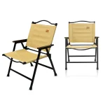 Tobys Folding Camping Chair For Adults Outside Heavy Duty Aluminum Alloy Frame with Armrest Comfortable