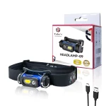Tobys Headlamp 09 Head-Mounted COB Headlight USB Rechargeable LED Floodlight for Outdoor Camping