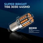 Tobys Super Bright Low Power 1156 44SMD LED Bulbs with 3030 Chip replacement for Back Up Reverse Brake Lights (Yellow) - Image 6
