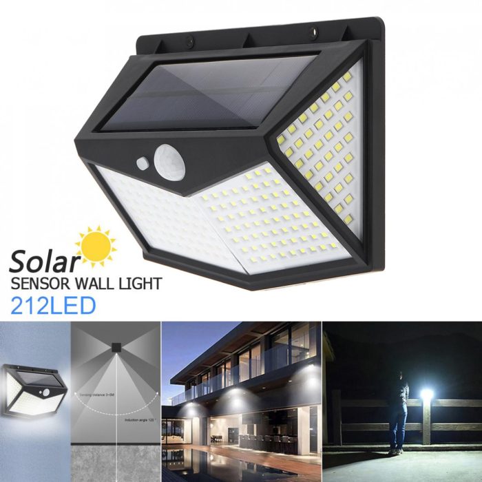 Tobys Solar Wall Lamps 212 LED Solar Waterproof Power PIR Motion Sensor Wall Light Garden Outdoor Lamp - Image 3