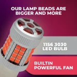 Tobys Super Bright Low Power 1156 40SMD LED Bulbs with 3030 Chip replacement for Back Up Reverse Brake Lights (Red) - Image 6