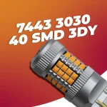 Tobys Super Bright Low Power 7443 40SMD LED Bulbs with 3030 Chip replacement for Back Up Reverse Brake Lights (Yellow) - Image 4