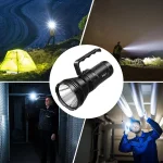 Toby's TORCH-120 High Power 50W Flashlight with 760M Range 5000LM Brightness USB Rechargeable Waterproof Emergency SOS and Handle Grip - Image 9