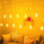 10 Wishing Balls Curtain With 8 Lighting Modes Operated for Window Wall Home Decoration 1.32 m Yellow Steady Ball Festival Lights - Image 3
