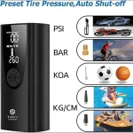 Tobys AC-P5 Tire Inflator Portable Air Compressor Upgrade 8000mAh Electric Air Pump for Car 150-PSI - Image 11