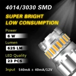 1156 23smd Amber Bulbs For Reverse Lights, Brake, Signal, Parking Lights - Image 2