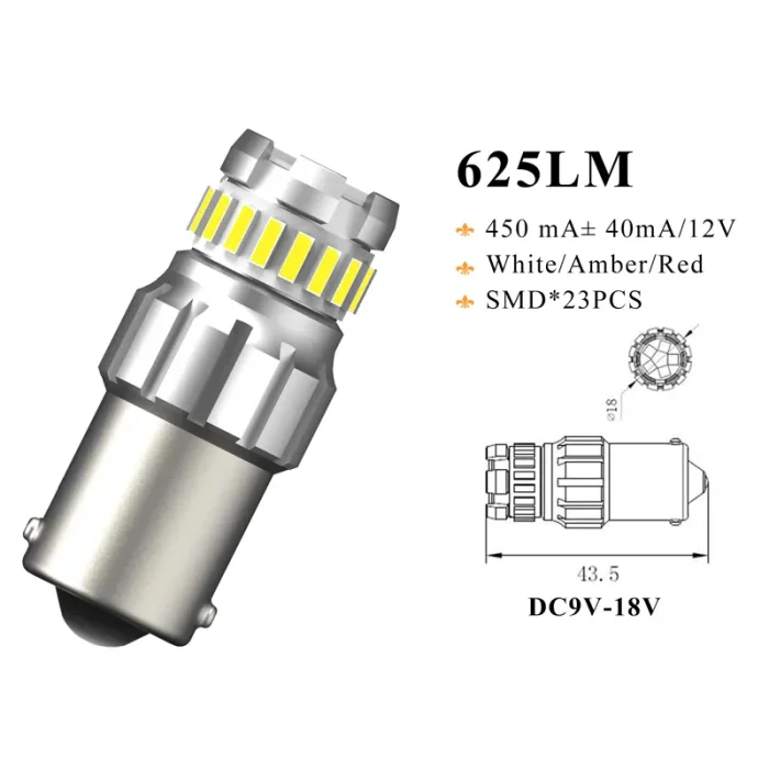 1156 23smd White Bulbs For Reverse Lights, Brake, Signal, Parking Lights - Image 4