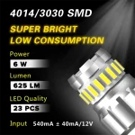 1156 23smd White Bulbs For Reverse Lights, Brake, Signal, Parking Lights - Image 2