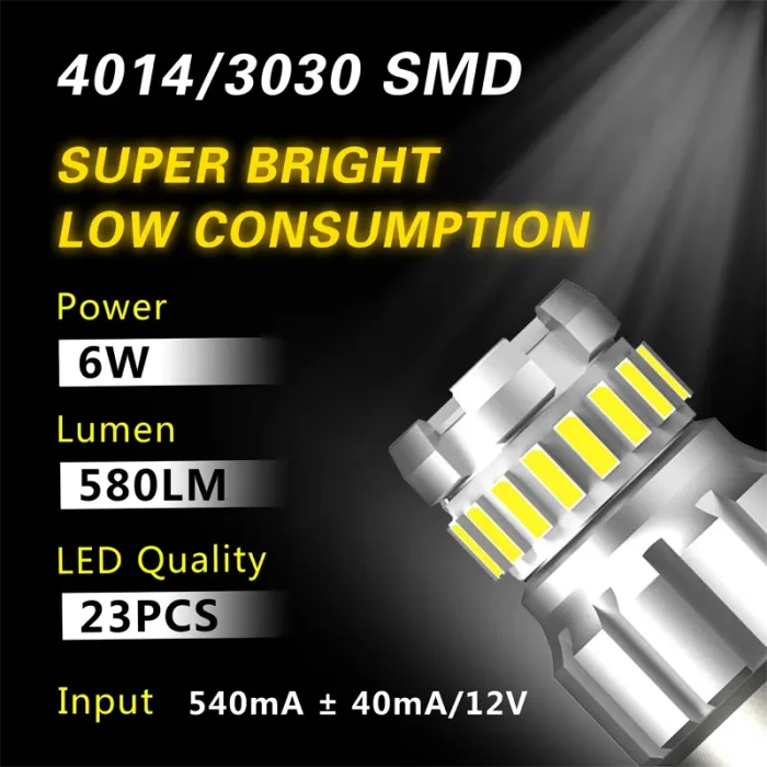 White Bulbs For Reverse Lights 1157 23smd, Brake, Signal, Parking Lights, Shake-proof & low power consumption & low temperature - Image 2