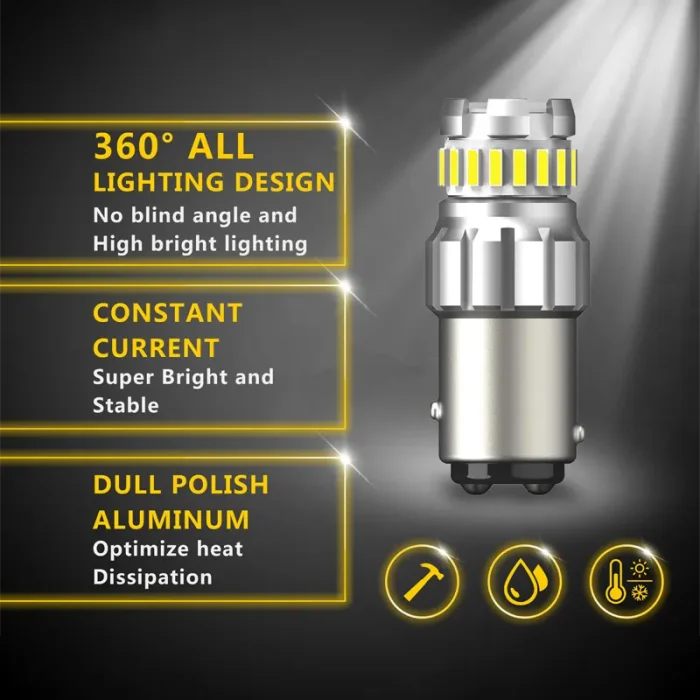 White Bulbs For Reverse Lights 1157 23smd, Brake, Signal, Parking Lights, Shake-proof & low power consumption & low temperature - Image 3