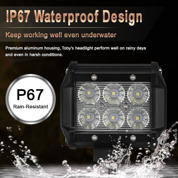 18W Cree LED Light Bar Work Light 2 pieces - Image 6