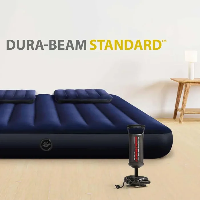 Intex Mattress Dura-Beam Standard Series Prestige Downy Inflatable Airbed 2 Pillows and Pump 2 in 1 Extra Wide Valves (152*203*25cm) - Image 3