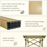 Tobys Set of 4 Folding Chairs With Folding Table - Lightweight Outdoor Camping Chair Table Set With Carry Bag Perfect For Outdoor - Image 9