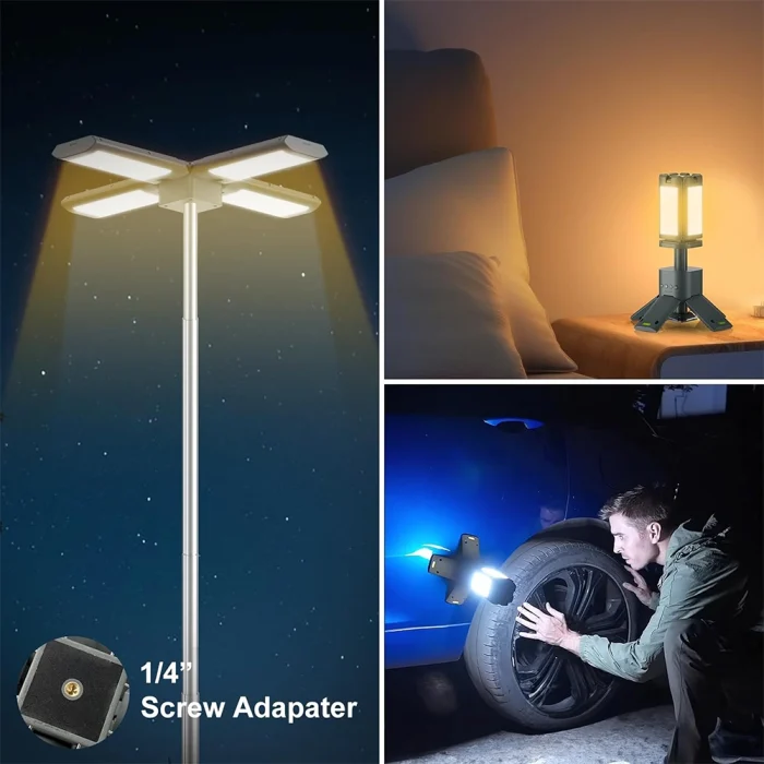 Toby's New CPL-T21 Telescopic Camping Lights Rechargeable 14000mAh, LED Collapsible Camping Lantern Portable with RGB/SOS Light and Magnetic Base IPX5 Waterproof for Hiking Camping Emergency - Image 3