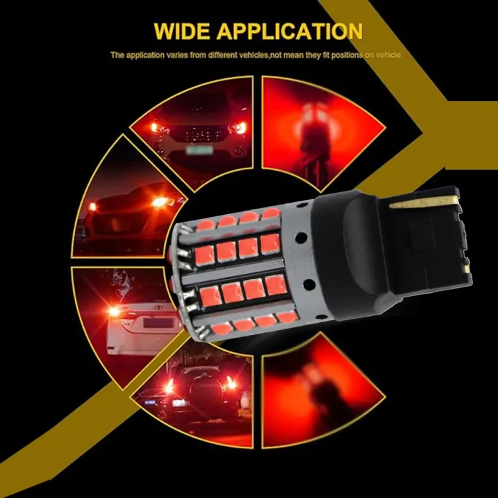 Tobys Super Bright Low Power 7440 44SMD LED Bulbs with 3030 Chip replacement for Back Up Reverse Brake Lights (Red) - Image 2