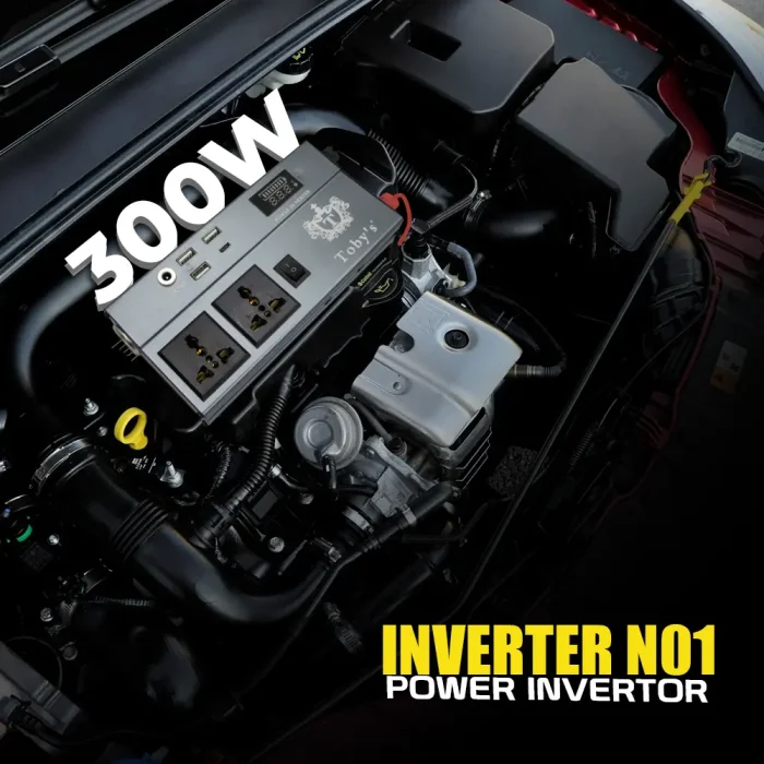 Tobys New 300W Car Power Inverter 12V to 220V Ac Power Converter Front LED Display Pure Sine Wave ( N-01) - Image 3