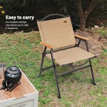 Tobys Folding Camping Chair For Adults Outside Heavy Duty Aluminum Alloy Frame with Armrest Comfortable - Image 2