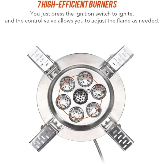Toby's 18000W Titanium Alloy Portable Picnic Camping Stove Windproof Design Gas Cooking Burner with Piezo Ignition & Carry Case Collapsible Stove Burner for Outdoor Backpacking/Hiking/Picnic - Image 3