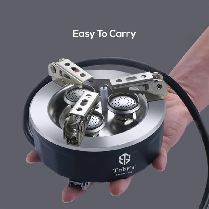 Toby's 6800W Camping Gas Stove Folding 3 Burners Piezo Ignition Backpacking Stove Outdoor Cooking Stove Furnace for Camping Hiking Picnic Emergency - Image 3