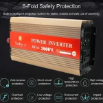 2000W Car Power Inverter 12V to 220V Ac Power Converter, LED Display, Modified Sine Wave Inverter For Laptop, Tablet, Solar System, Camping - Image 2