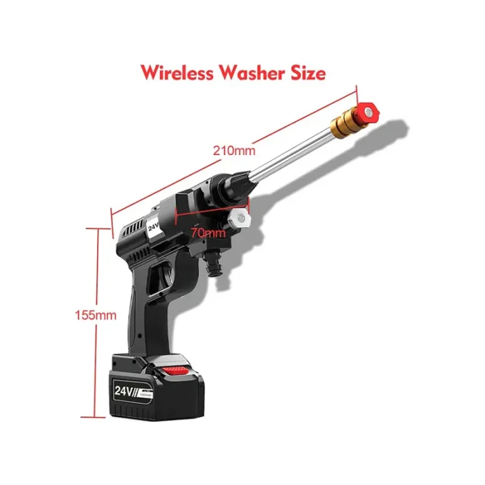 24V Cordless Portable Washer, Electric High Pressure Cleaner Machine, 200W 30Bar Lithium Handheld Car Cleaning Device With Foam Generator Nozzle Water Pump - Image 6