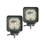 2 PCS High Quality S 27W Spot Flood Beam, Square Spot Flood Beam LED Work Light