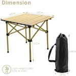 Tobys Portable Camping Table Lightweight Folding Camping Table with Carry Bag Ultralight Outdoor Folding Table Picnic Hiking Fishing Beach Khaki - Image 7