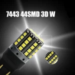Tobys Super Bright Low Power 7443 44SMD LED Bulbs with 3030 Chip replacement for Back Up Reverse Brake Lights (White) - Image 2