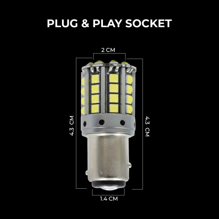 Tobys Super Bright Low Power 1157 44SMD LED Bulbs with 3030 Chip replacement for Back Up Reverse Brake Lights (White) - Image 5