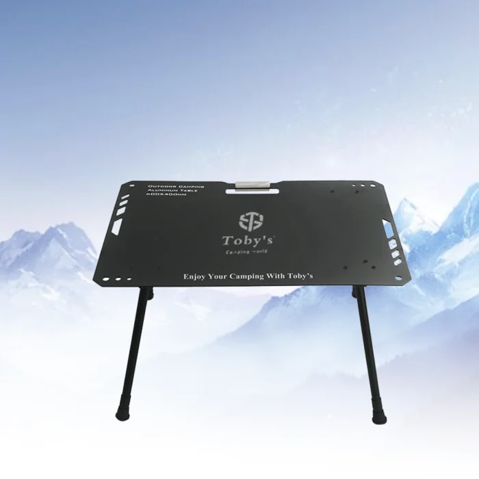 Toby's Lightweight Aluminum Camping Table-04 Your Perfect Companion for Picnics, Barbecues, and Relaxing Outdoor Adventures with Adjustable Height and Easy Portability (Black) - Image 2