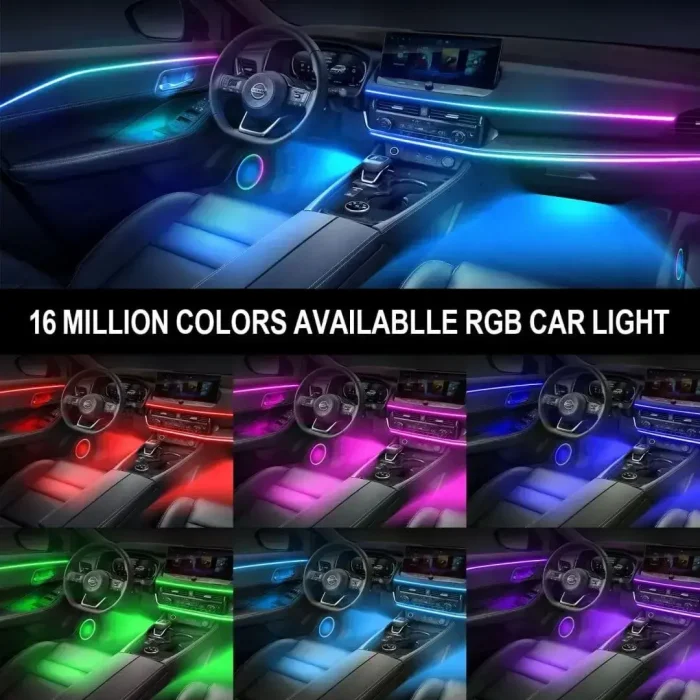 Toby's Dream color Acrylic Interior Car LED Strip 10 in 1 Light with Wireless APP RGB LEDs Fiber Optic Ambient Lighting Kits 16 Million Colors Sound Active Function Car Neon Lights - Image 3