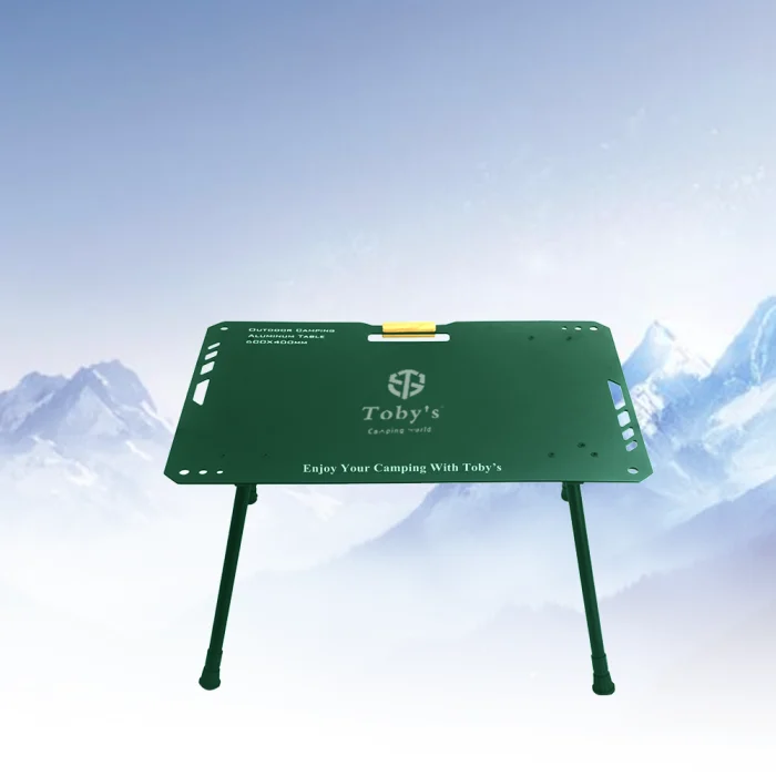Toby's Lightweight Aluminum Camping Table-04 Your Perfect Companion for Picnics, Barbecues, and Relaxing Outdoor Adventures with Adjustable Height and Easy Portability (Green) - Image 3