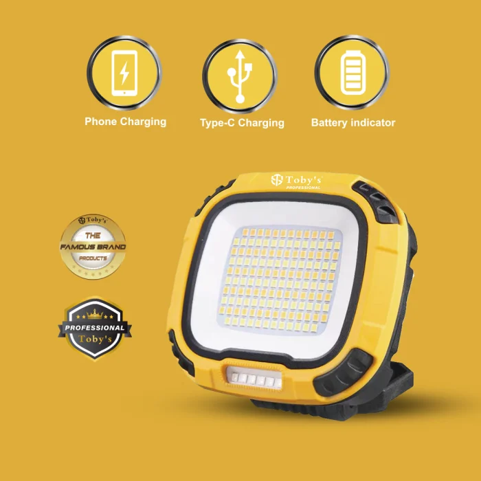 Toby&rsquo;s CPL-T31 LED Floodlight&ndash;4000mAh Rechargeable Light Multi-Color Output SOS Mode Powerful Brightness Ideal for Outdoor Work Emergency Use - Image 3