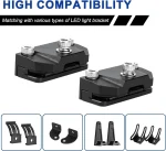 Toby's Led Light Bar Mounting Bracket Universal Hood Mount Bracket Kit Aluminum Alloy Clamp Holder (Black) - Image 3